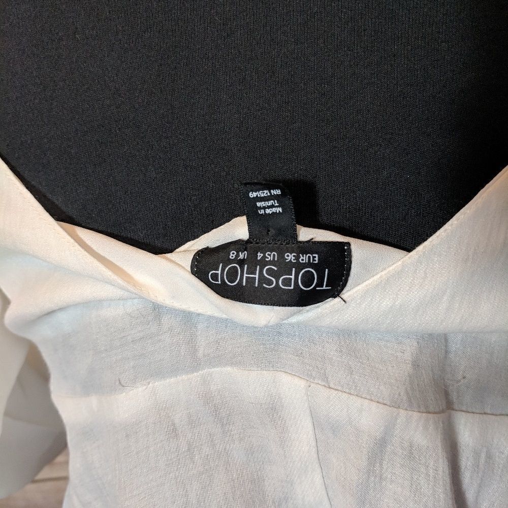 TopShop Cold Shoulder Ivory Button Up - Picture 5 of 7